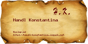Handl Konstantina névjegykártya